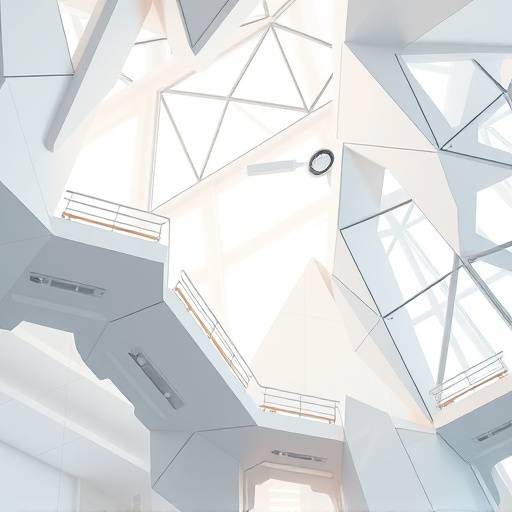 Imagen abstracta que representa la arquitectura de Angular con sus módulos y componentes.